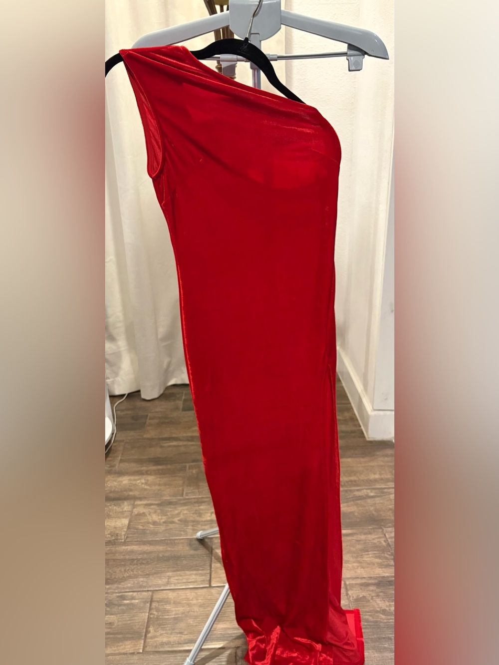 One-Shoulder Red Maxi Dress sz Small
